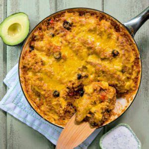 Skillet Chicken Enchilada Rice Stovetop Version Blue Jean Chef