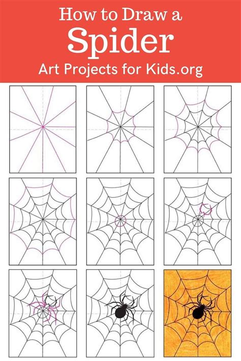 Easy How To Draw A Spider Tutorial And Spider Coloring Page Spider