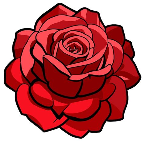 Premium Vector Red Rose Flower Sticker Print Or Red Artistic Rose