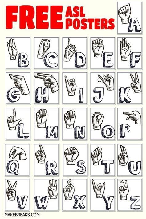 Sign Language Alphabet Chart Free - fingerspelling - sign language for ...