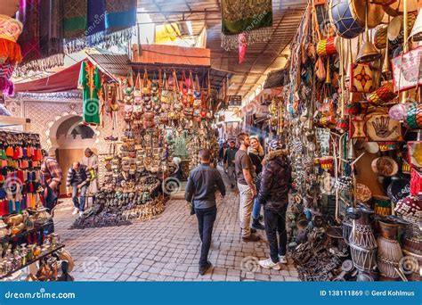 Colourful Souks In The Medina Of Marrakech Editorial Stock Image