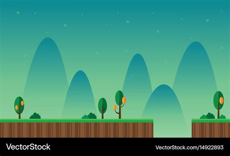 art scenery cartoon style game background vector image