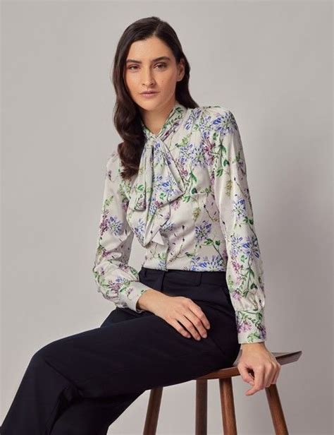 Womens Pussy Bow Blouses In Womenswear By Hawes And Curtis