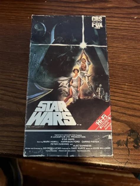 STAR WARS VHS 1977 original RARE 1984 CBS FOX VIDEO Hi Fi étiquette