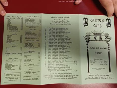 Online Menu Of Canton Cafe Restaurant Caldwell Idaho 83605 Zmenu