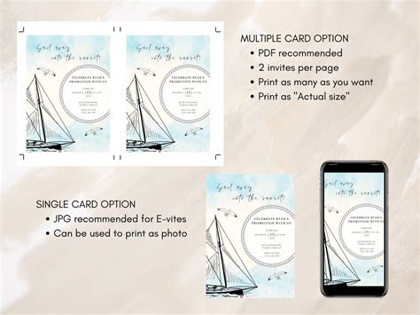 Boat Party Invitation Template, Canva Editable Text, Nautical Party