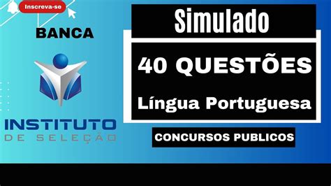 Simulado Quest Es De L Ngua Portuguesa Para Concurso P Blico Banca