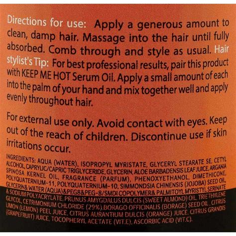 Cabello X Cabello Leave On Moisture Keep Me Hot X ML The Australian Products