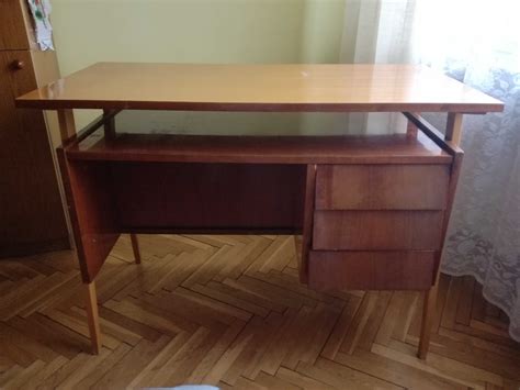 Biurko drewniane PRL vintage Suwałki OLX pl