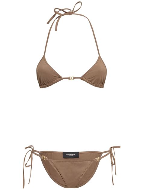 Alex Rivière Studio St Tropez Triangle Bikini Set In Beige ModeSens