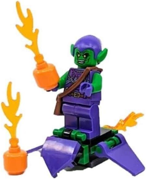 LEGO Marvel Superheroes Green Goblin Minifigure with Glider and Pumpkin ...