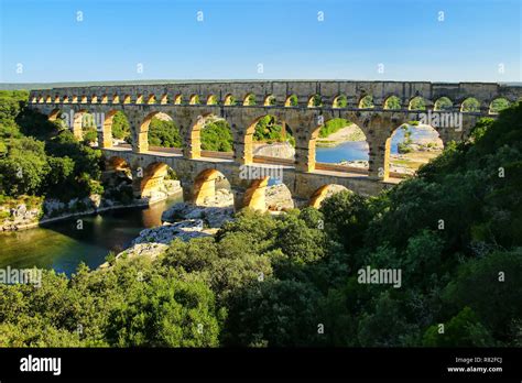 Aqueduct Pont du Gard in southern France. It is the highest of all ...