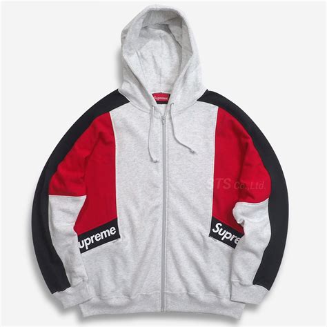 Supreme Color Blocked Zip Up Hooded Sweatshirt Parksider