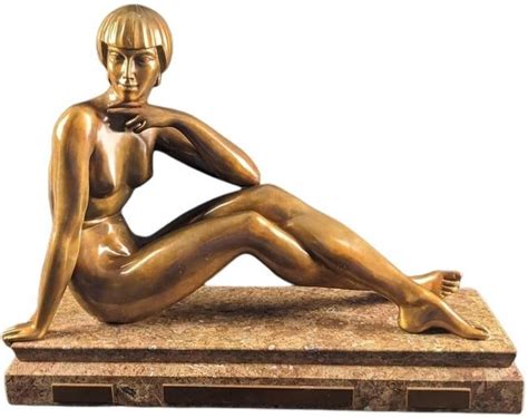 Maurice Guiraud Rivi Re Bronze Nude Art Deco Sculpture Vintage In