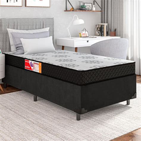 Colchão D20 Suporta Quantos Kg - Cama Box Solteiro Colchão Espuma D20 Esplanada 88x188x53cm Preto/cinza ...