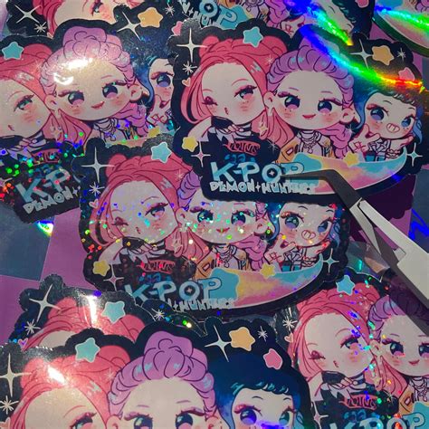 kpop demon huters coloring pages as stickers