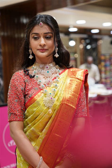 Payal Rajput In Kanchipuram Silk Saree Stills At Brand Mandir