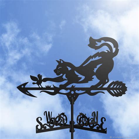 Флюгер на крышу "Кот и птичка" в интернет-магазине на Ярмарке Мастеров ...