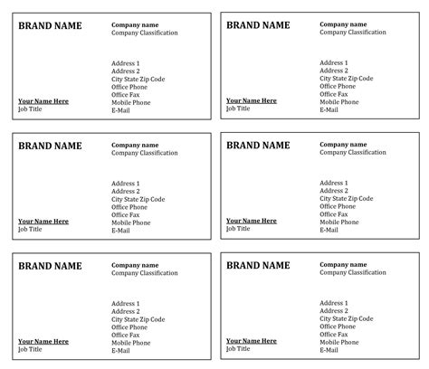 Free Printable Business Cards Templates Word Menubxe
