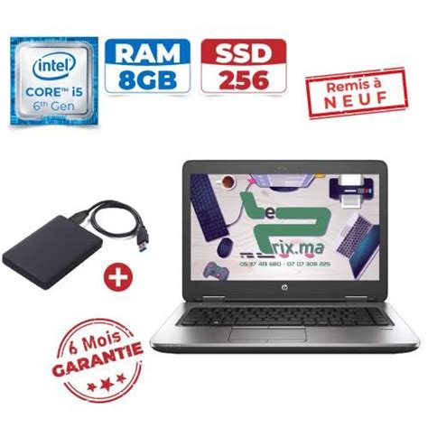 Hp 14 Hp Probook 640 G2 Core I5 28ghz 8go256go Ssd Remis A Neuf Fiche Technique Et Prix