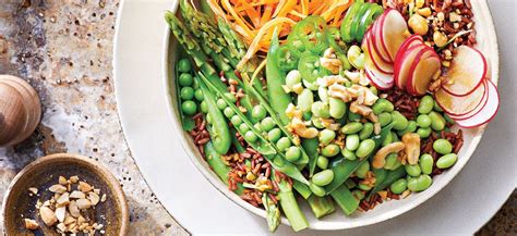 Red Rice and Edamame Bowl with Spring Veggies Recipe - Forks Over Knives