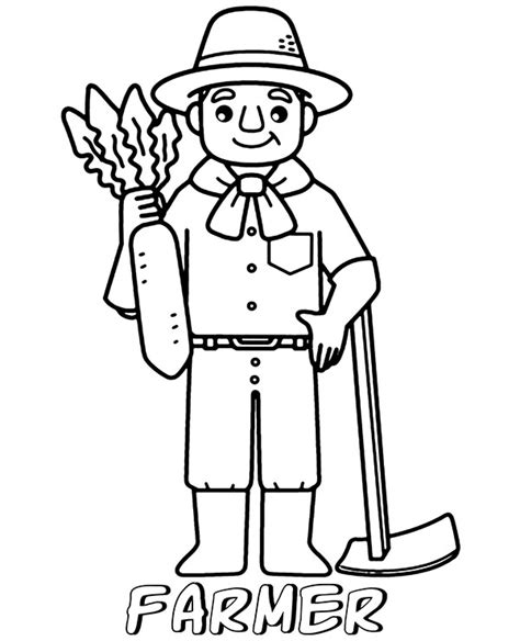 Printable Farmer Coloring Page For Kids