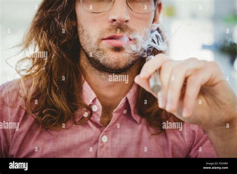 Hipster Smoking Electronic Cigarette Stock Photo Alamy