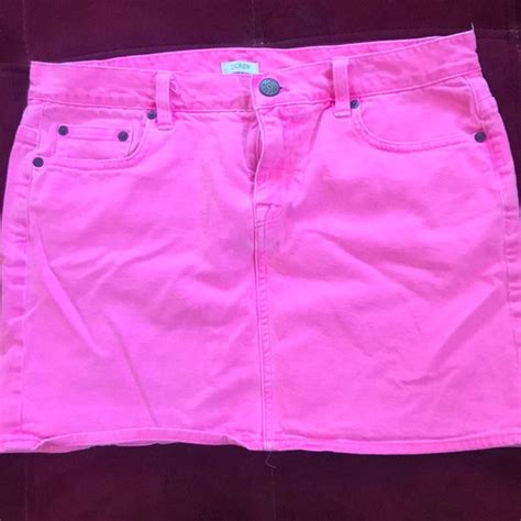 J Crew Skirts J Crew Hot Pink Denim Mini Skirt Poshmark