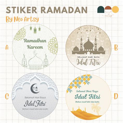 Jual Sticker Ramadhan Aesthetic / Ramadan Sticker / Sticker Bulat