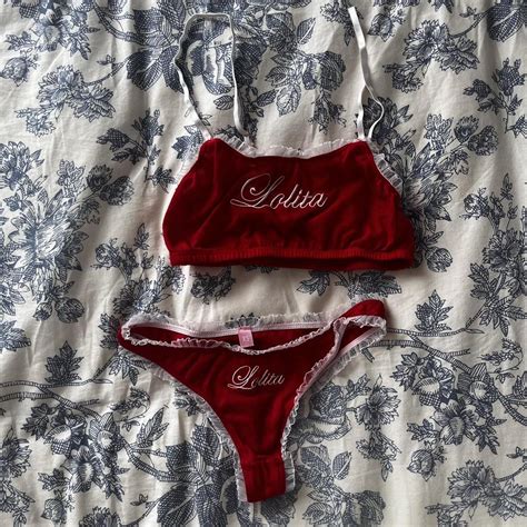 Lolita Embroidered Red Lingerie Pc Set From Sugar Depop