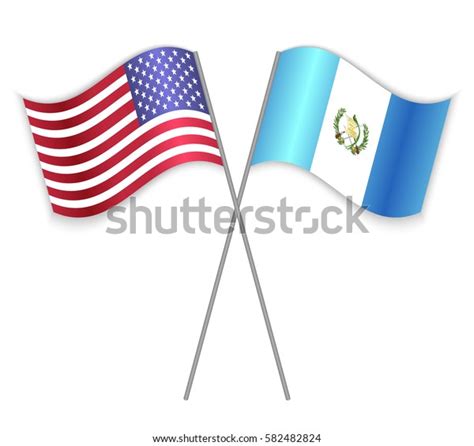 American Guatemalan Crossed Flags United States Stock Vector Royalty