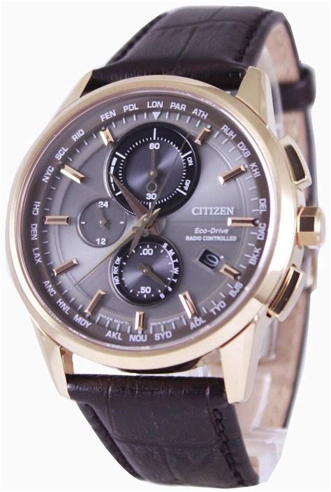 Citizen Eco Drive World Chronograph A T Mens Watch Stainless Steel