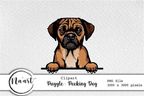 Puggle Peeking Dog Graphic By Naart · Creative Fabrica
