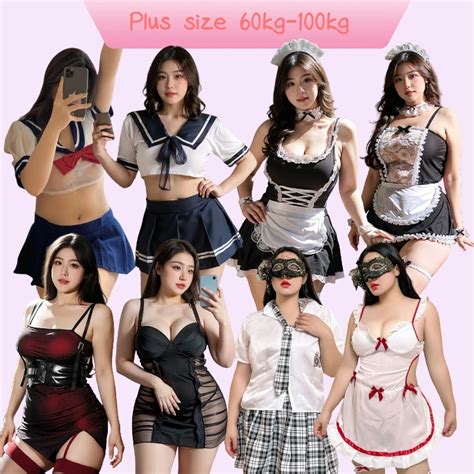 Ready Stock Large Size Sexy Lingerie Plus Size Pajamas Maid Cheongsam Cosplay Sexy Lingerie
