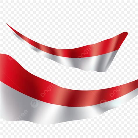 Bendera Indonesia Vektor Bendera Realistis Bendera Indonesia