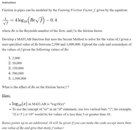 Solved Friction in pipes can be modeled by the Fanning | Chegg.com