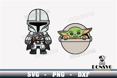 Chibi Mando And Baby Yoda Svg Png Cut Files For Cricut The Child