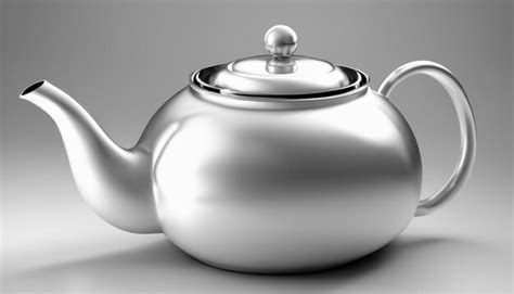 Premium Photo A Silver Teapot With A Spout And Handle