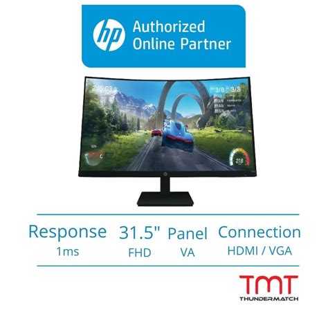 HP X32c Gaming Monitor | 31.5" | 1ms | 165Hz | FHD | VA Panel | HDMI ...