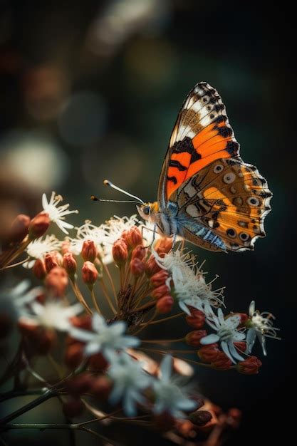 Premium AI Image Butterfly On Flower Professional Color Grading Soft