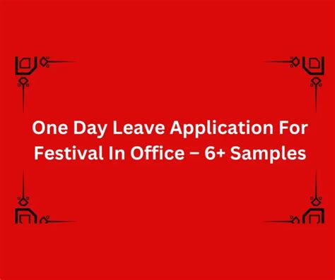 Durga Puja Leave Application For Office Different Samples