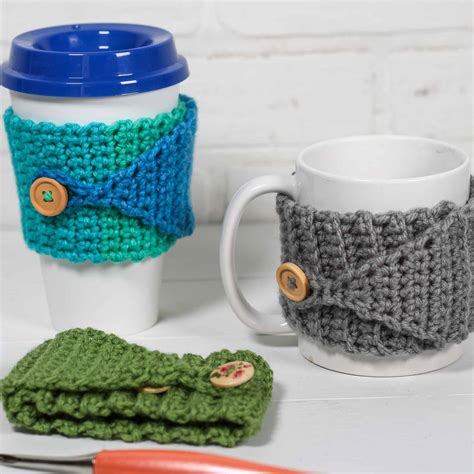 Buttoned Crochet Cup Cozy How To Crochet Winding Road Crochet