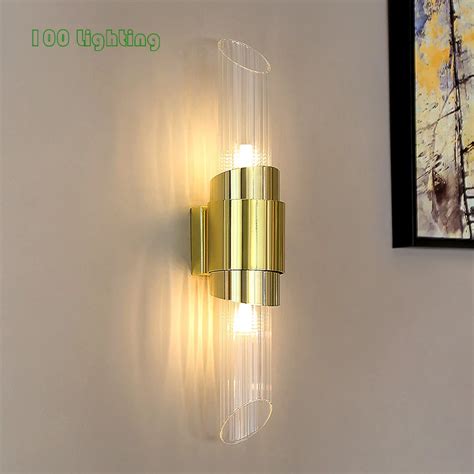 Lumin Ria De Parede De Led Moderno De Vidro Dourado Ou Metal G