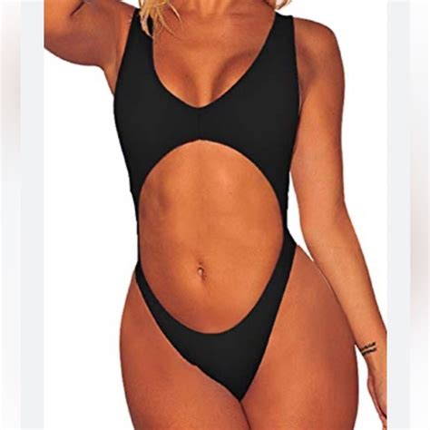 Amazon Swim Viottiset Womens Cutout High Cut One Piece Thong Swimsuit Bikini Monokini New