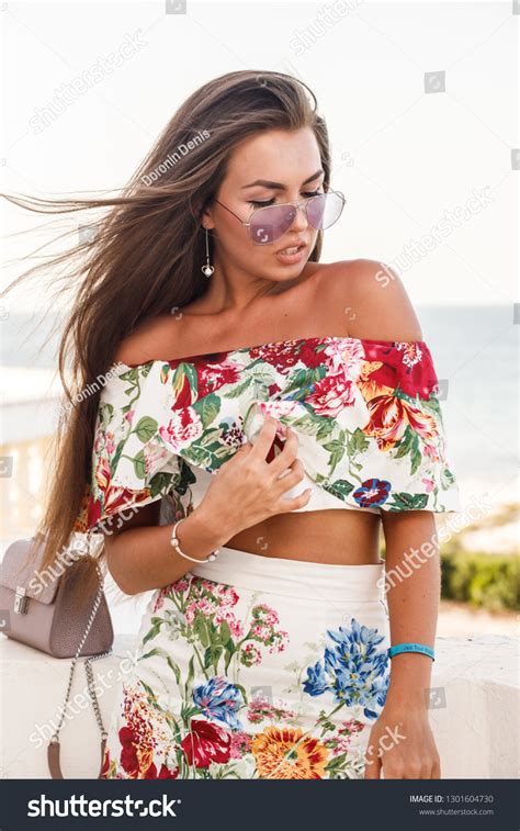 Lovely Sexy Girl Brunette Dress Posing Stock Photo 1301604730 Shutterstock