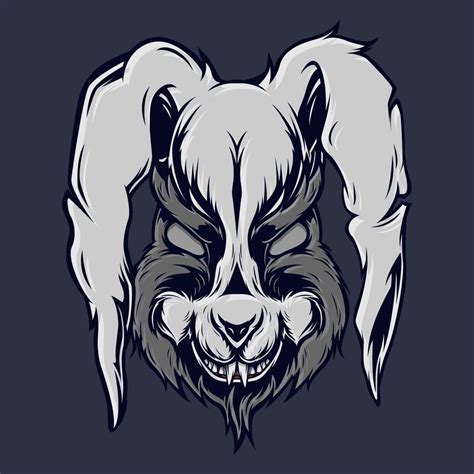 Evil rabbit cartoon element illustration. Zombie style of animal. Fit ...