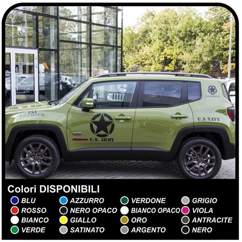 Adesivi Renegade Stella Militare Scritta Us Army Per Jeep Renegade