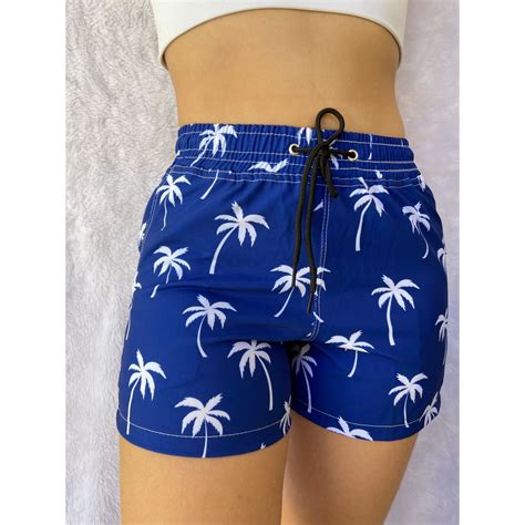 Short Feminino Para Banho De Praia - Short Feminino Mauricinho Verão Saída De Banho shortinho praia tactel ...