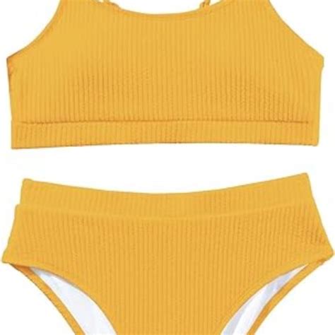 Swim High Waisted Tummy Control Ribbed Bikini Crop Top Brazilian Swimsuit Set 2 Piece Poshmark