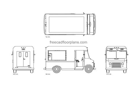 Ice Cream Truck Free Cad Drawings